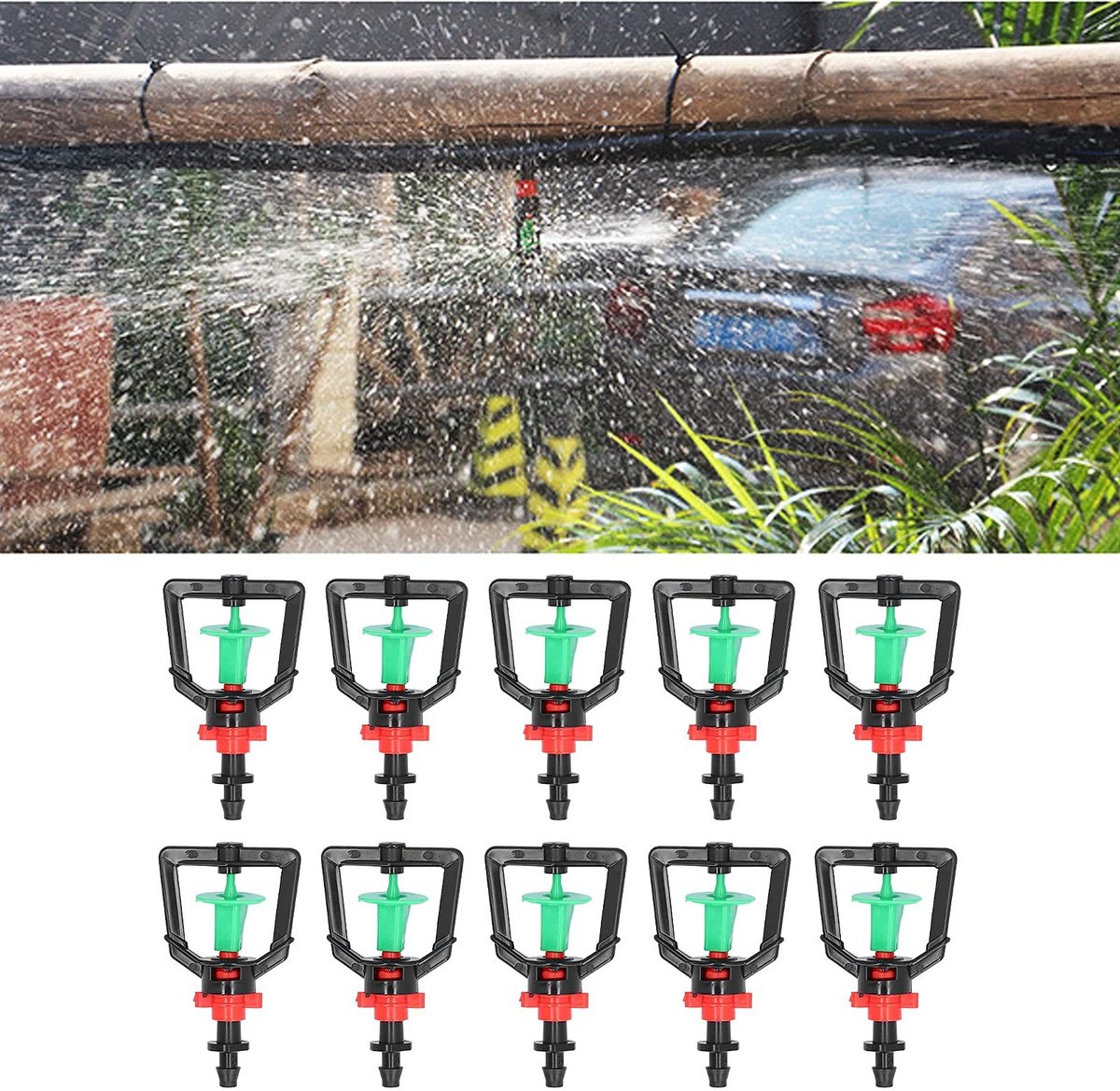 Dailygoody - Druppelirrigatie Emitter - Watering Sprinkler - 360 Graden Roterend - Set van 10 - Irrigatie Drippers - Voor Tuin en Kas - G Type No