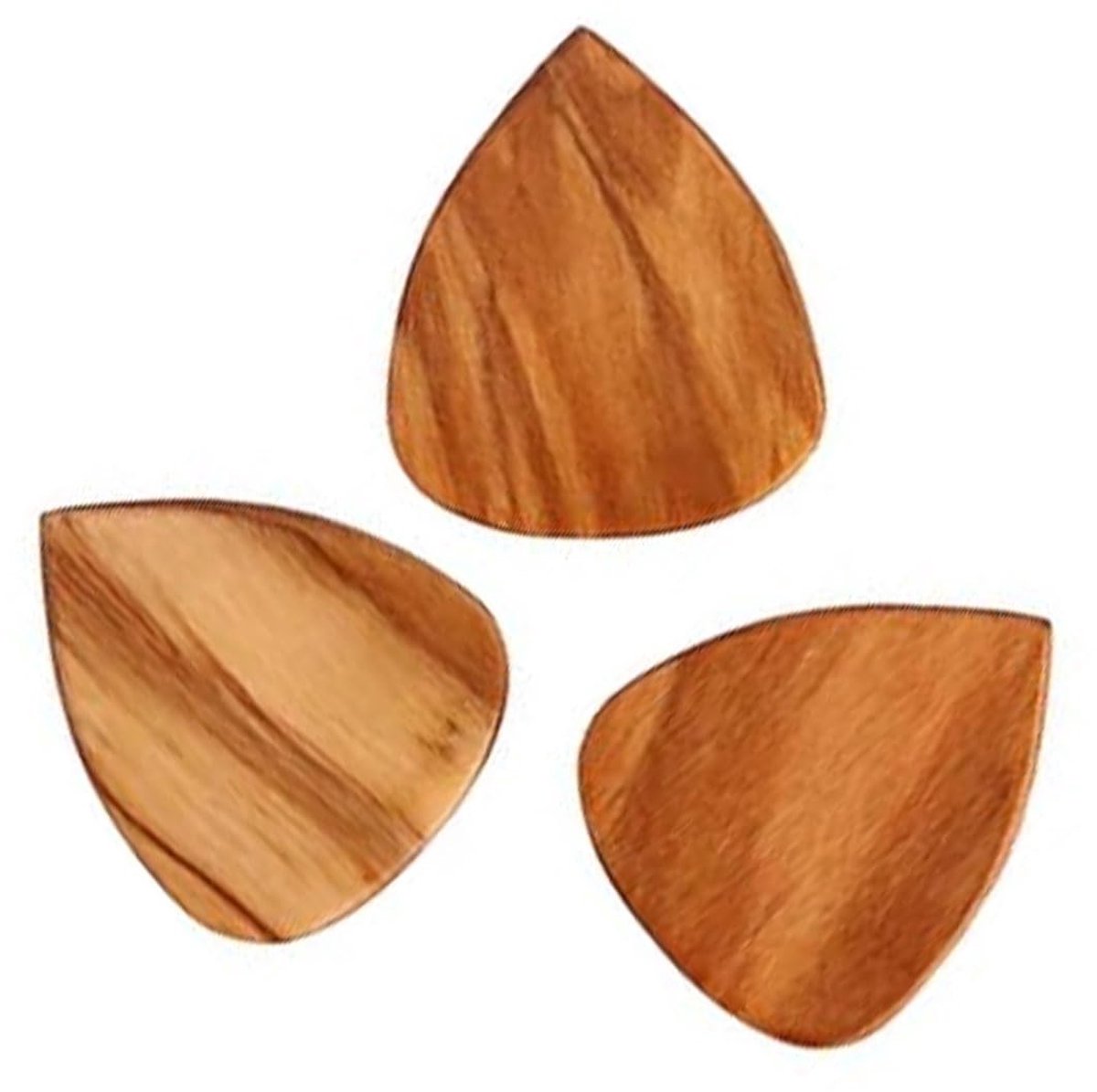 Dailygoods - Dailygoody - Olijfhouten plectrums - 3 stuks - Duurzaam - Voor elektrische en akoestische gitaar - Perfect voor beginners en professionals - Hoge
