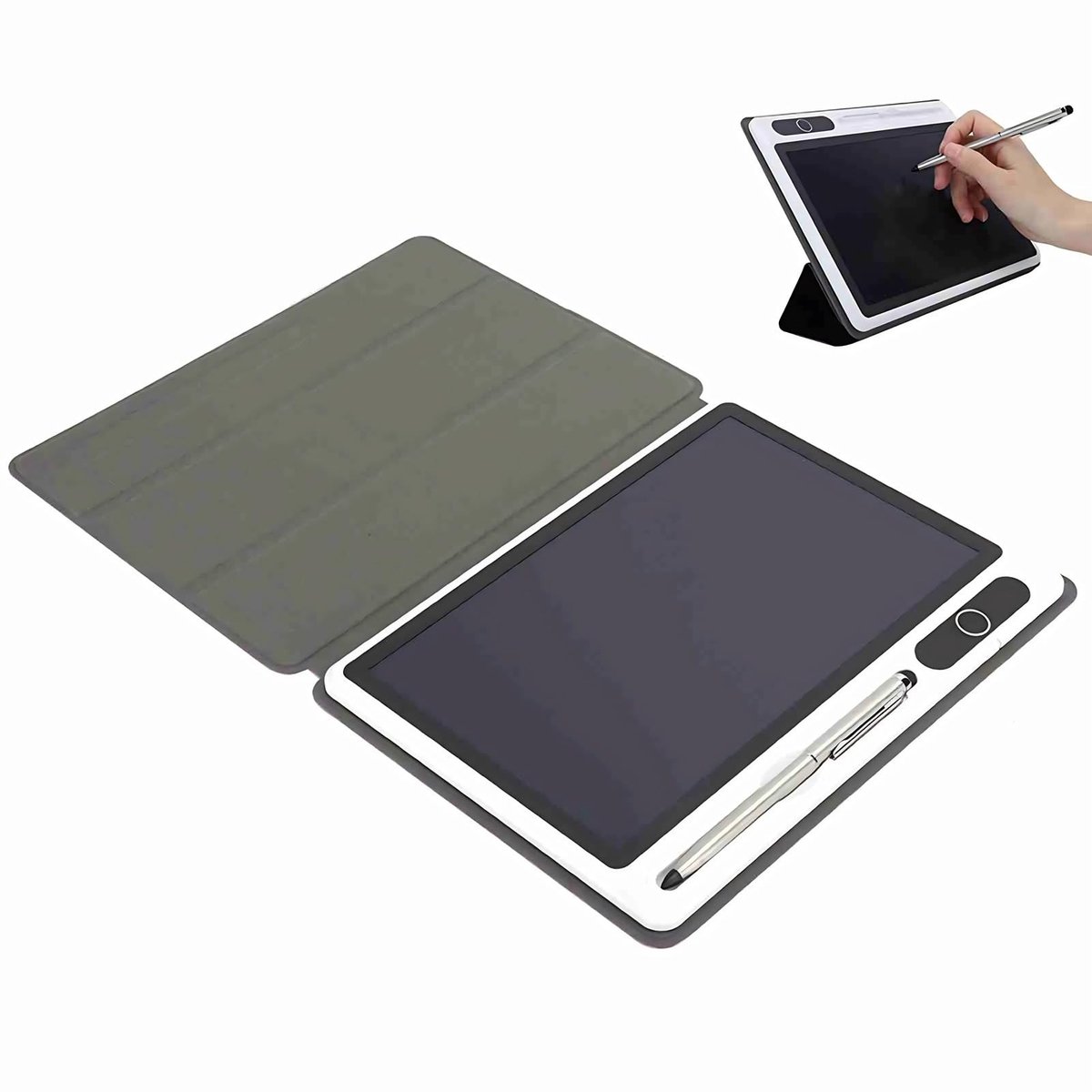 Dailygoods - 9 Inch LCD Tekentablet met Pen en Faux Lederen Case