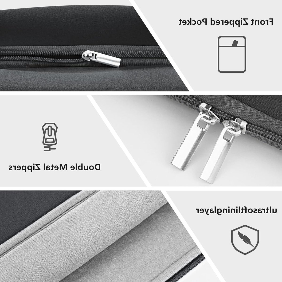 16 inch Laptop Sleeve voor MacBook Pro en andere notebooks - Beschermhoes, Schokbestendig, Waterafstotend, Grijs