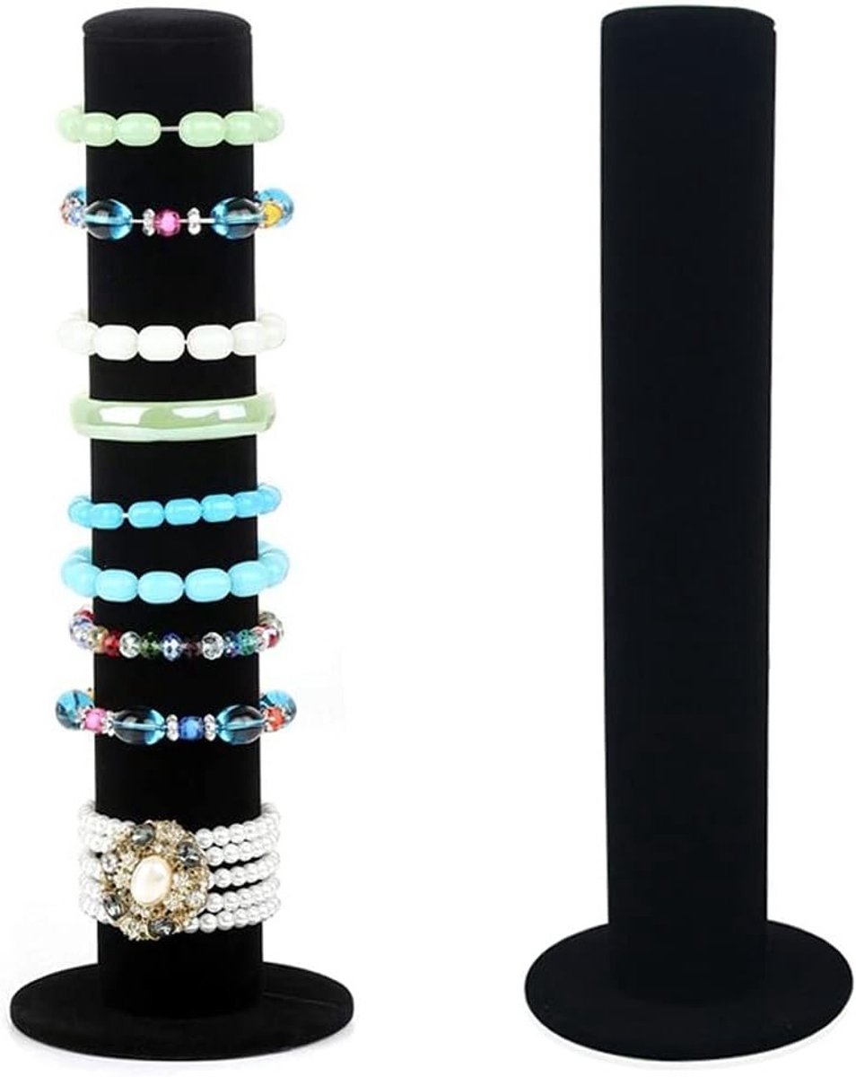 Set van 2 Verticale Armbandhouders in Fluweel - T-Bar Vorm voor Armbanden, Haarbanden en Sieraden - Perfect voor Thuis en Winkels