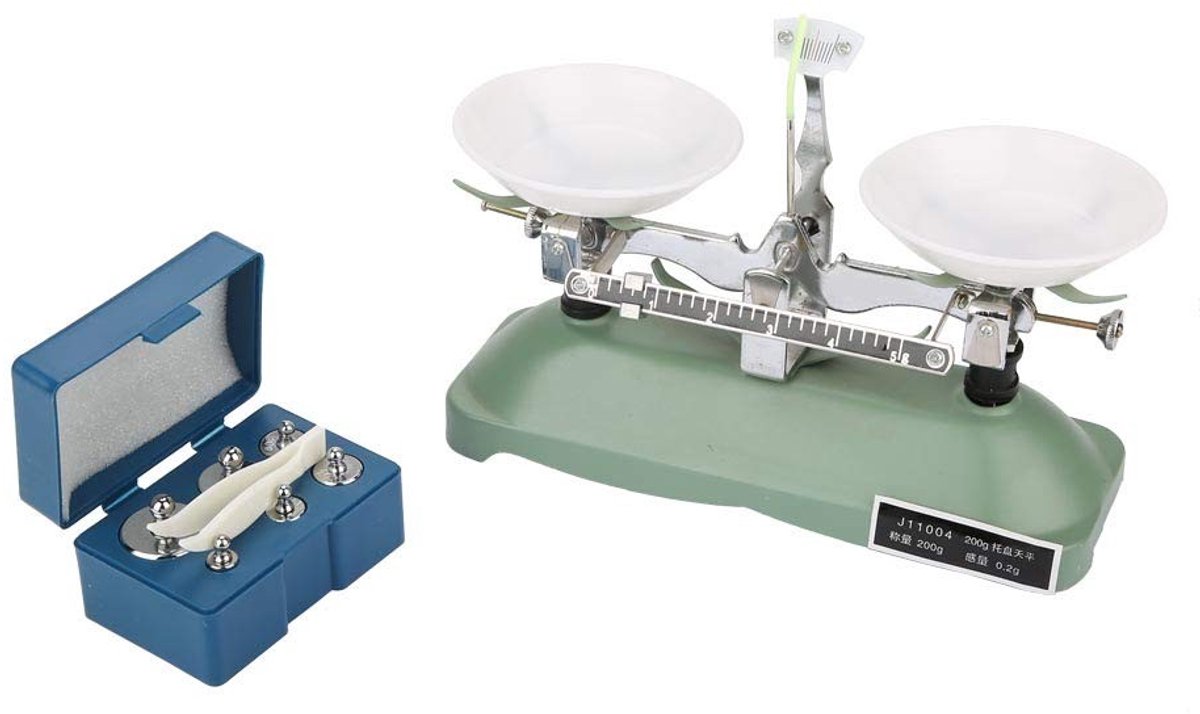 Dailygoods - Dailygoody - Mechanische Schaalweegschaal - Laboratorium Weegschaal - Eenvoudig Te Gebruiken - 200 G - Chemische Natuurkunde - Onderwijs Tool - G
