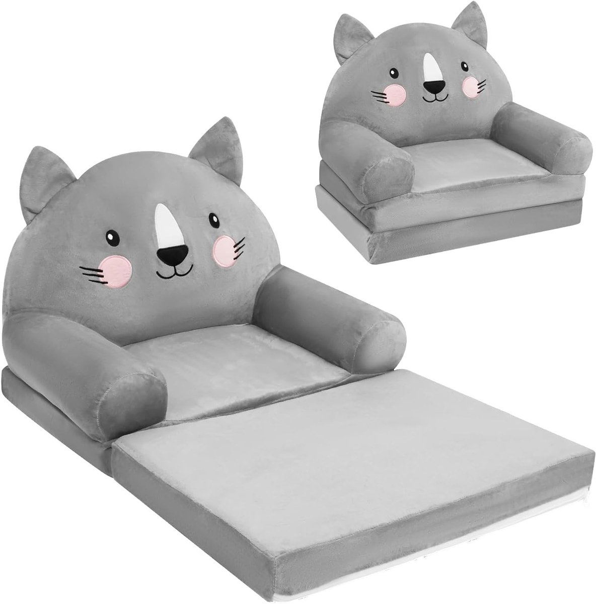 Vouwbare 2-in-1 Speelbank voor Kinderen, Hoogteverstelbare Kinderstoel met Slaapfunctie, Zacht en Stevig Mini Lounger voor Spelen en Ontspannen