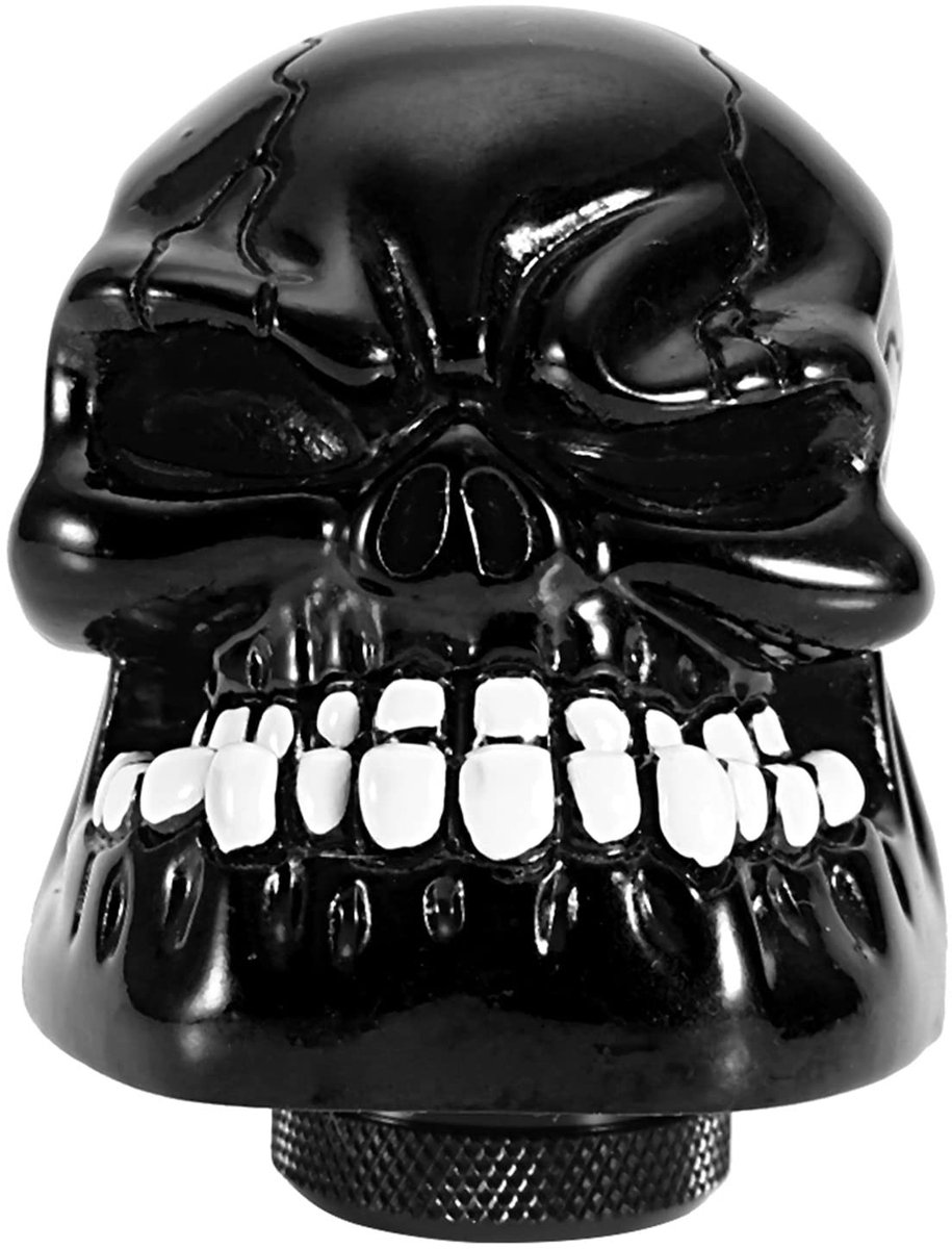 Dailygoods - Dailygoody - Gear Stick Shifter - Skeleton Skull Head - Luxe en modieuze look - Zwart - Universel Shifter - Perfect voor auto - Versnellingspook