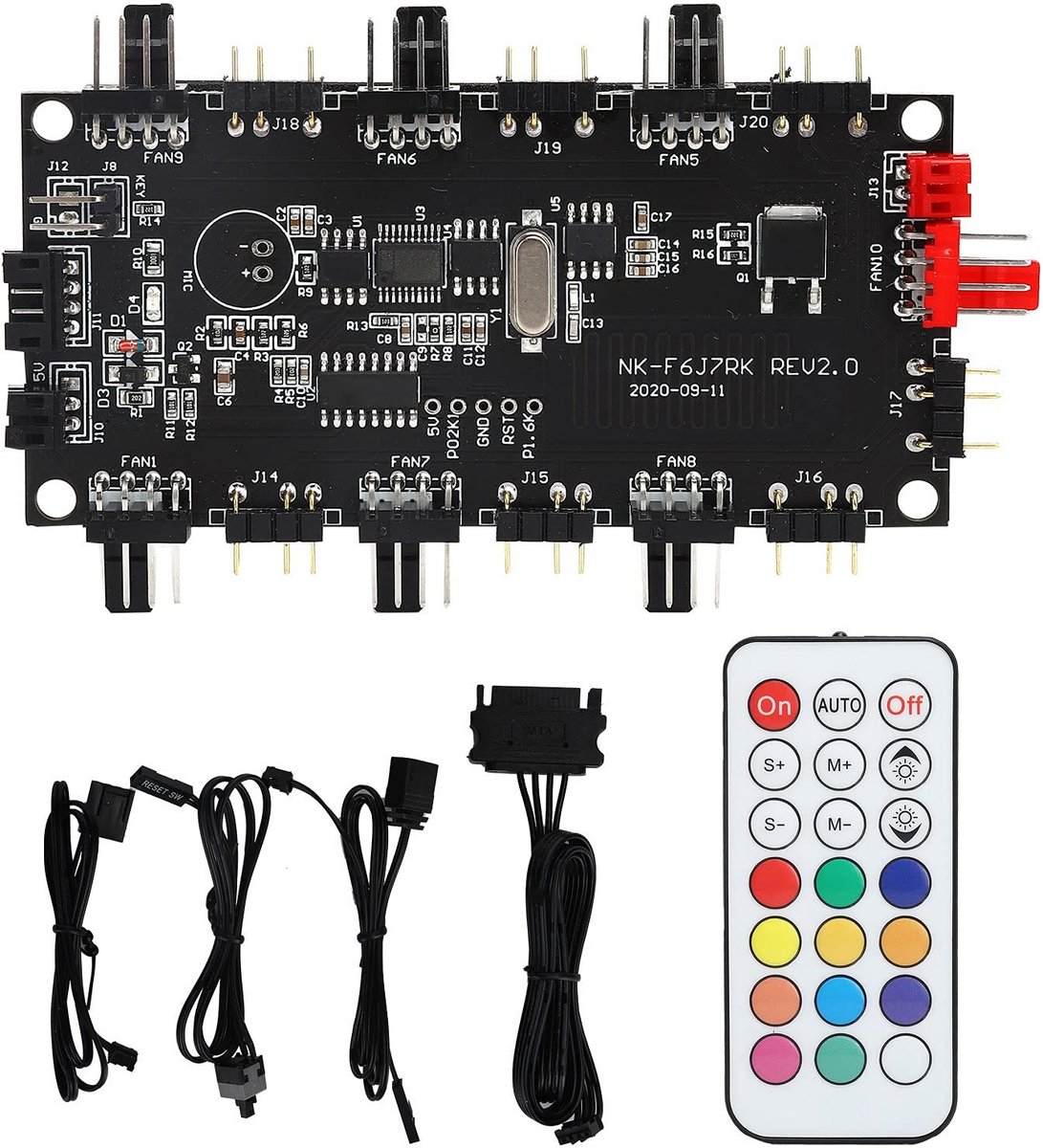 Dailygoods - Dailygoody - LED Light Controller - Draadloze Afstandsbediening - Professioneel Ontwerp - 4/3 Pin Splitter - PC Fan Hub - Geschikt voor Gaming PC
