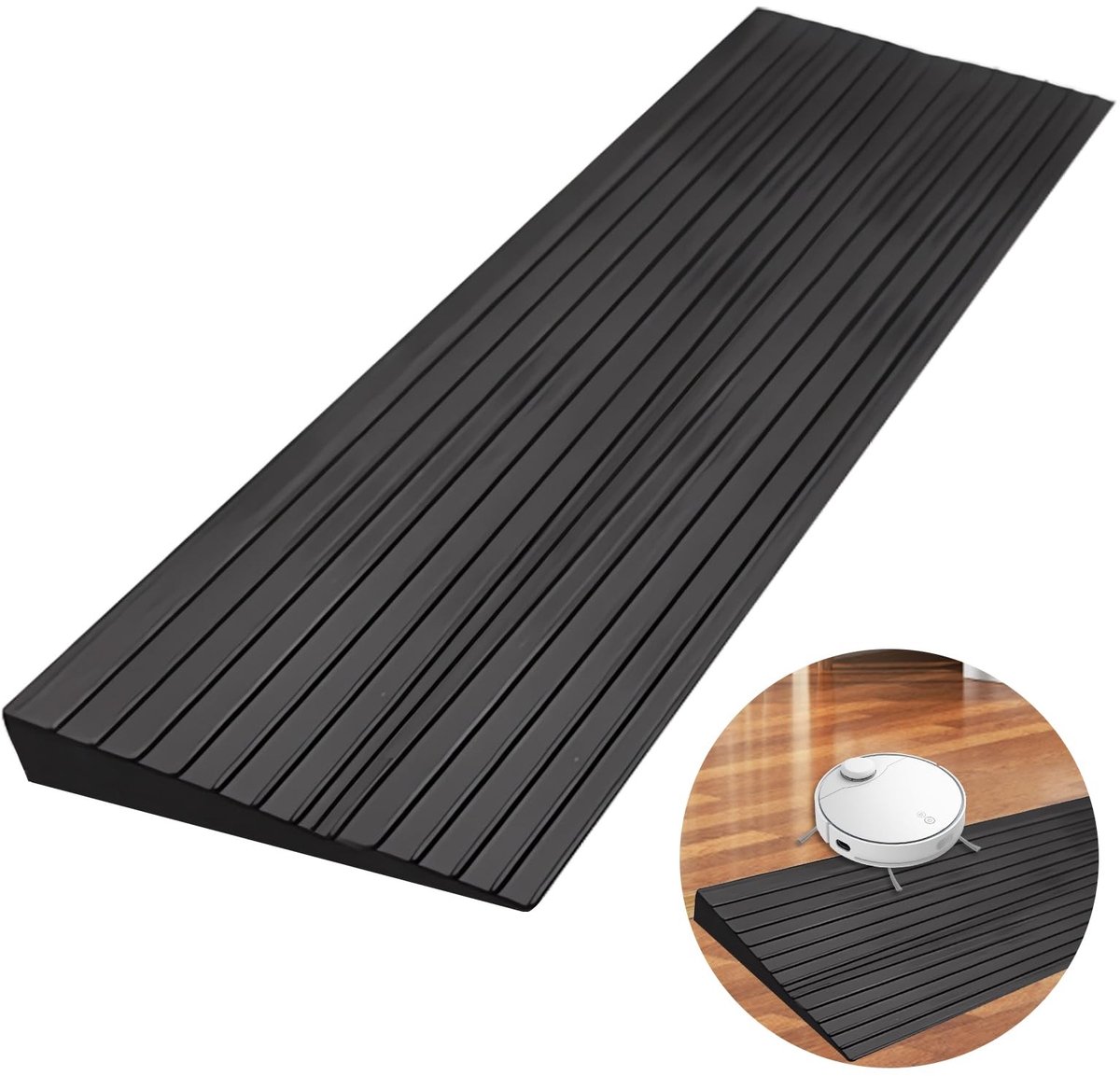Dailygoods - Dailygoody - Deurdrempelhelling - Rolstoelhelling - Antislip ontwerp - 100x5x1cm - PVC overgangsprofiel - Geschikt voor rolstoelen - Zwart