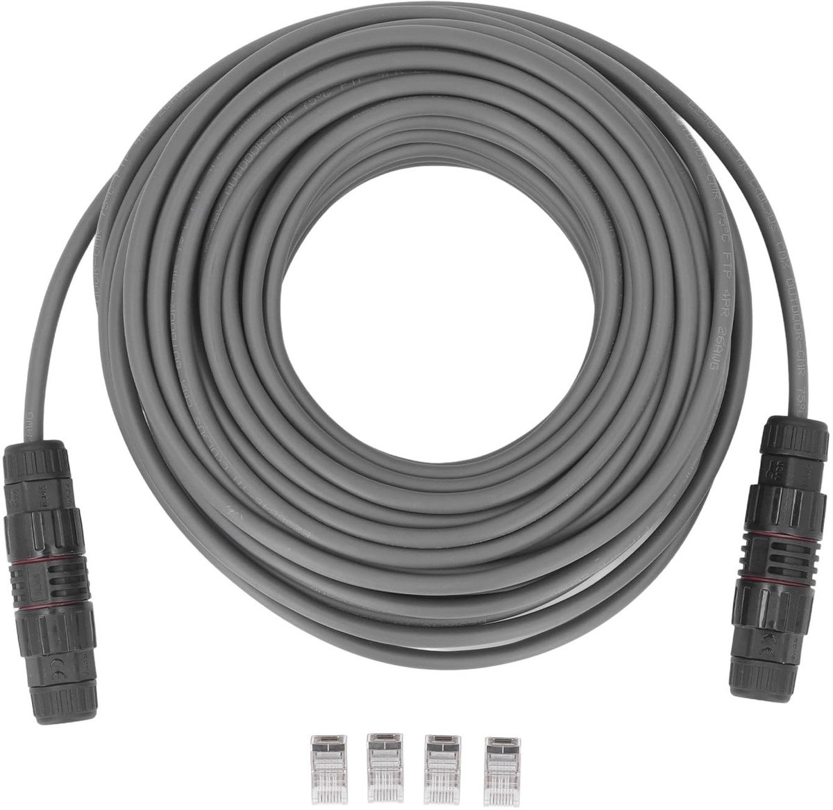 Dailygoods - Dailygoody - Satellietvervangingskabel - Kabelverlenging - Eenvoudige installatie - Grijs - Multifunctioneel - 23 meter - Geschikt voor diverse toepas