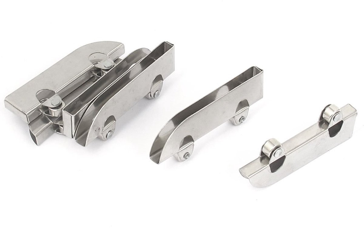 Dailygoods - Dailygoody - Glazen Schuifdeur Roller Clamp - Roestvrij Stalen Katrol - 5 Stuks - Geschikt voor 5mm Dikte Glas - Eenvoudige Installatie