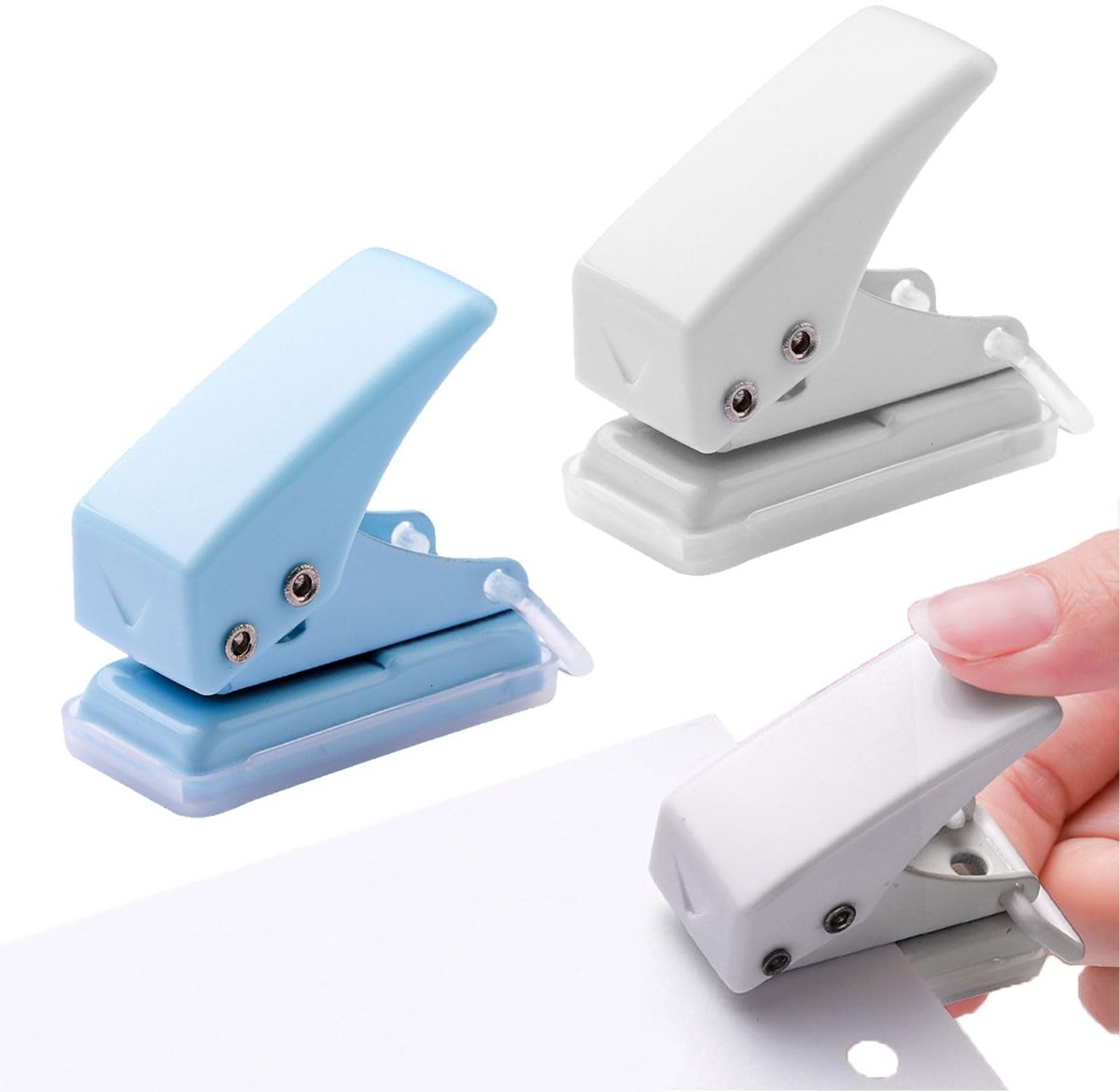 Dailygoods - Dailygoody - Mini Perforator - 2 Stuks Draagbare Gatenpons - Perfect voor Kantoor en School - ideaal voor DIY Projecten - compact en lichtgewicht