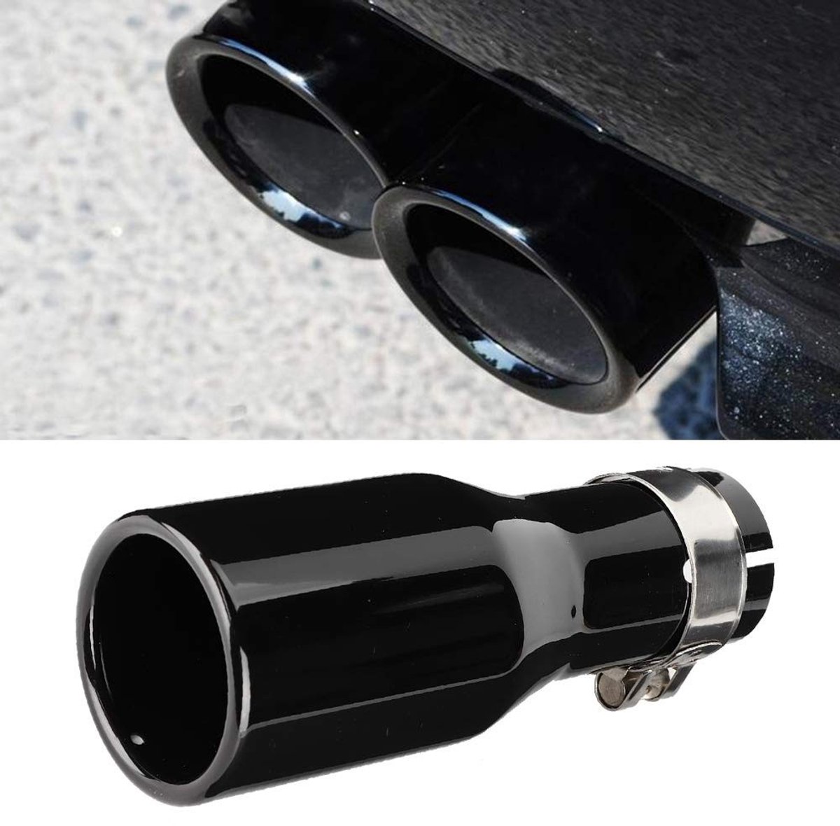 Dailygoods - Dailygoody - Uitlaatpijp - Uitlaat Tips - Universele Auto Uitlaatpijp - 54-76-200mm - Hergesteld uit roestvrij staal - Perfect voor voertuigmodifi...