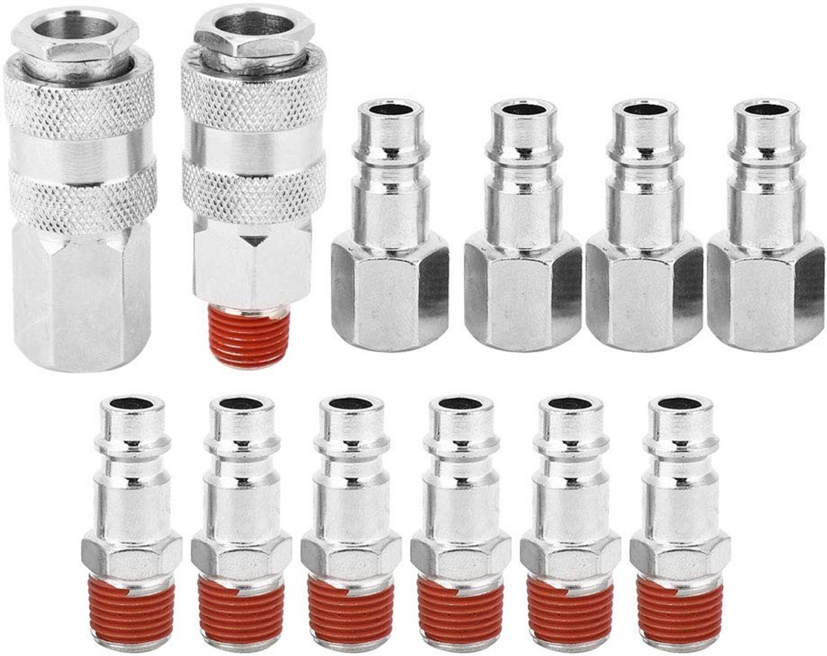 Dailygoody - Lucht Slang Connector - Snelle Ontkoppeling - 12 Stuks - Couplers - Geschikt voor verschillende toepassingen - Ideaal voor luchtcomp