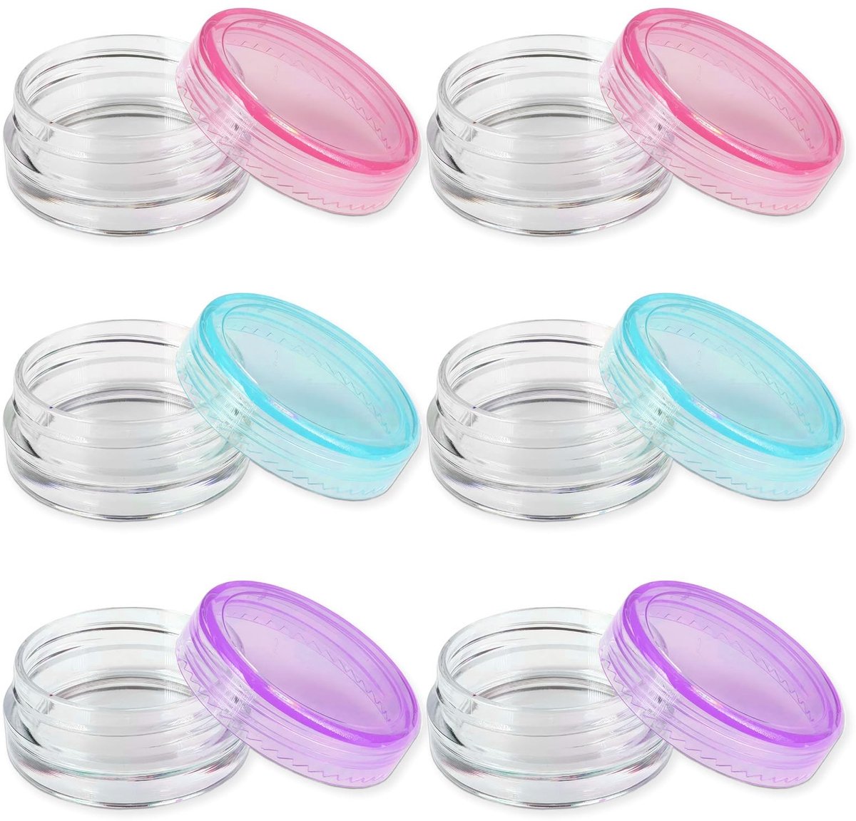 Dailygoody - Reiscontainer - Cosmetische containers - Perfect voor op reis - 6 stuks - Lekvrije potten - Ideaal voor crèmes en kralen - Transparant on