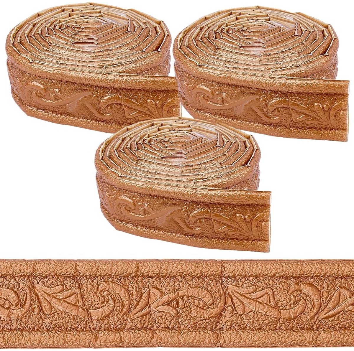 Dailygoody - Wanddecoratie - Zelfklevend Schuim - Interieur Molding Trim - Camel Bruin - Decoratieve Muurafwerking - Geschikt voor Thuis - Modern