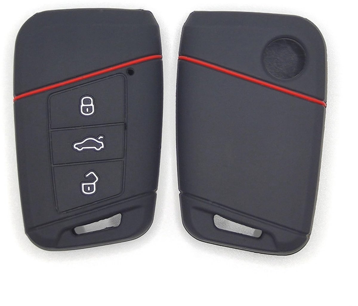 Dailygoody - Siliconen Afstandsbediening Sleutel Hoesje - Bescherming Sleutels - Zwart - Geschikt voor VW en Skoda - Wasbaar en Flexibel - Perfect Cad