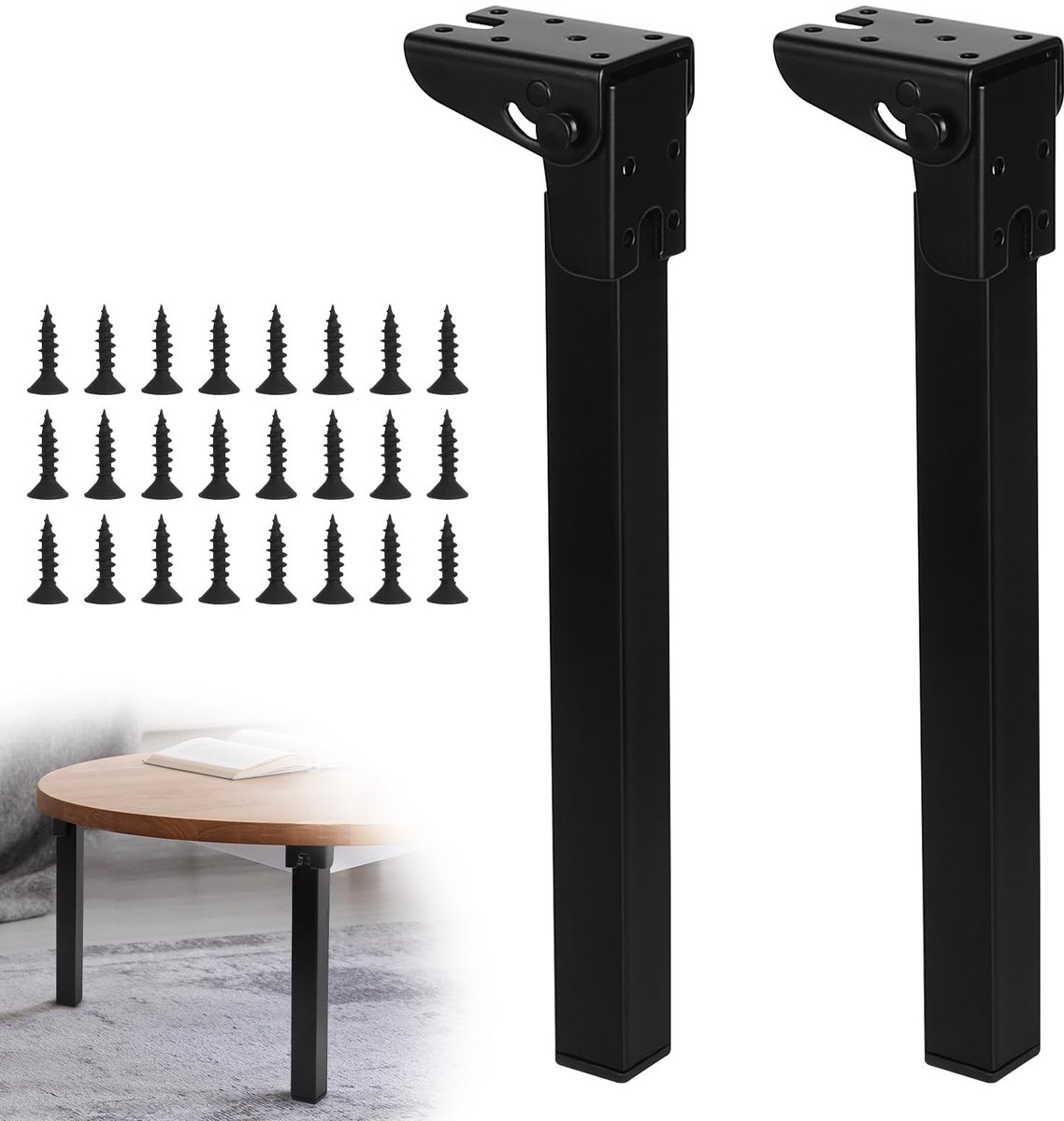Dailygoody - Klappoten voor Tafel - Meubelpoten - Steunpoten voor Meubels - 30 cm - Reservepoten - Geschikt voor Bedden en Kasten