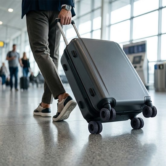 Zwarte beschermhoes bolderkar wiel set van 8 siliconen wielbeschermers geluidsreducerende wielhoezen geschikt voor bolderkar kinderwagen bagagekar bureaustoel en trolley schokbestendige wiel bescherming — afbeelding 3