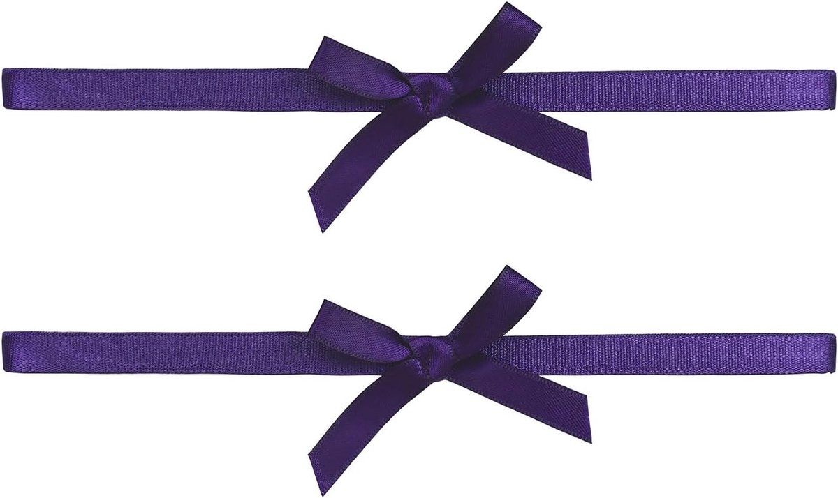 Kousenbanden in paars voor bruiloften, cosplay en festivals - set van 2 elastische dijhoge bandjes met strik
