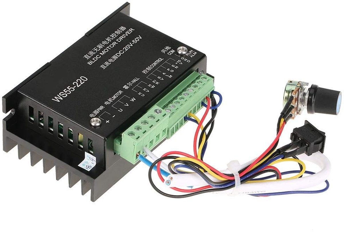 Dailygoods - BLDC-motordriver Controller - 3-fase Motorbesturing - Hoge Koppel en Lage Ruis - 48V 500W - Herbruikbare Verpakking - Geschikt voor CNC-t