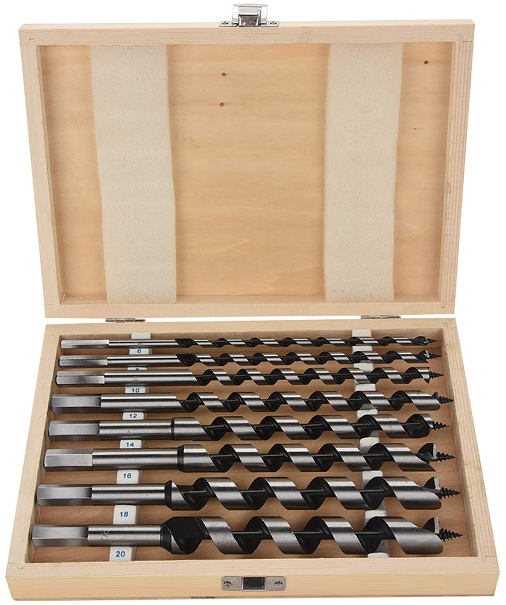 Dailygoods - Dailygoody - Spiraalboorset - Houtboor Set - Ultra Duurzaam Koolstofstaal - 8-delige Set - Precisie Bewerkt - Geschikt voor Houtbewerking