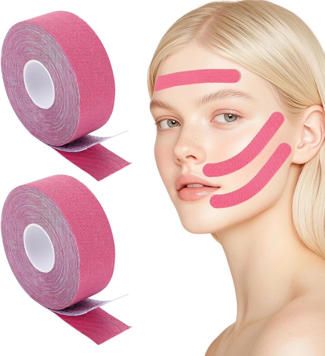 Tweede Huid Lifting Tape - 2 Rollen, Tapes voor een Strakkere Huid, Anti-Rimpel Oplossing voor Gezichtscontouren, Voor Voorhoofd, Ogen en Mond
