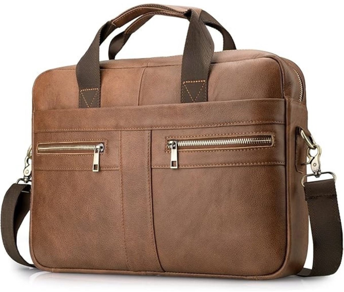 Leren Laptoptas - Laptoptas - Leren Tas - Luxe Leren Laptoptas - Werktas - Schoudertas - Business Tas - Leren Business Tas - 15,6 inch - Bruin - van Imperatoris
