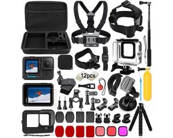 REWYTAZ-Action Camera Accessoire Kit 54-in-1 Waterdichte Behuizing en Borstband Geschikt voor GoPro Hero 9/10/11/12