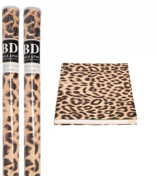 2x Kaftpapier panter/luipaard print 200 x 70 cm per rol - Boeken kaften - Kaft papier / cadeaupapier