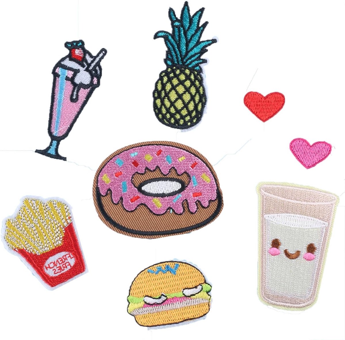 Geweven stickers voor strijken met mooie fruit- en bloemenmotieven, decoratiepatches voor kinderkleding, jurken, hoeden, jeans en schoenen