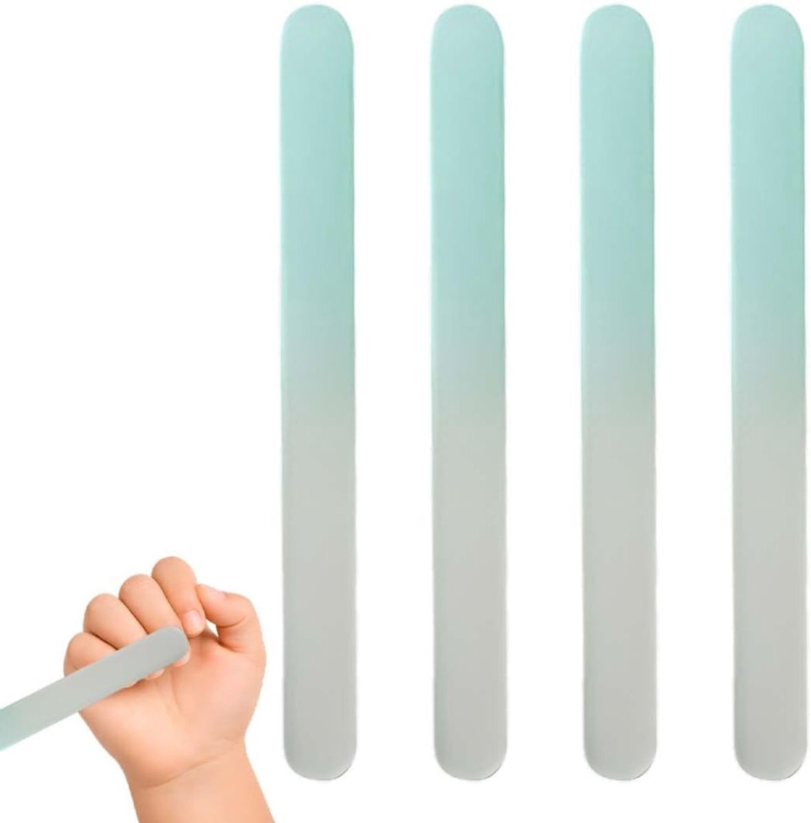 Set van 4 Glazen Vijl voor Babyverzorging, Perfect voor Baby Nagels en Moeders