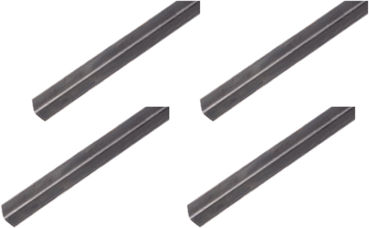 Alberts 4 x hoekprofiel, blank staal, 25 x 25 x 1,2 mm, lengte 1 m