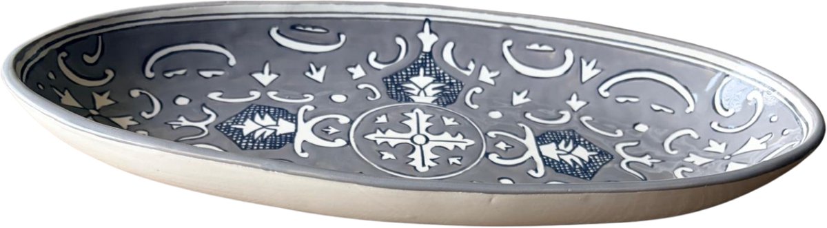 Schaal ovaal 40,5 Nejma Gris Salade | OS.NG.40 | Dishes & Deco
