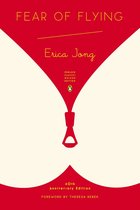 Boek 'Fear of Flying' van Erica Jong, met een rode rits die opengaat, op een crèmekleurige achtergrond.