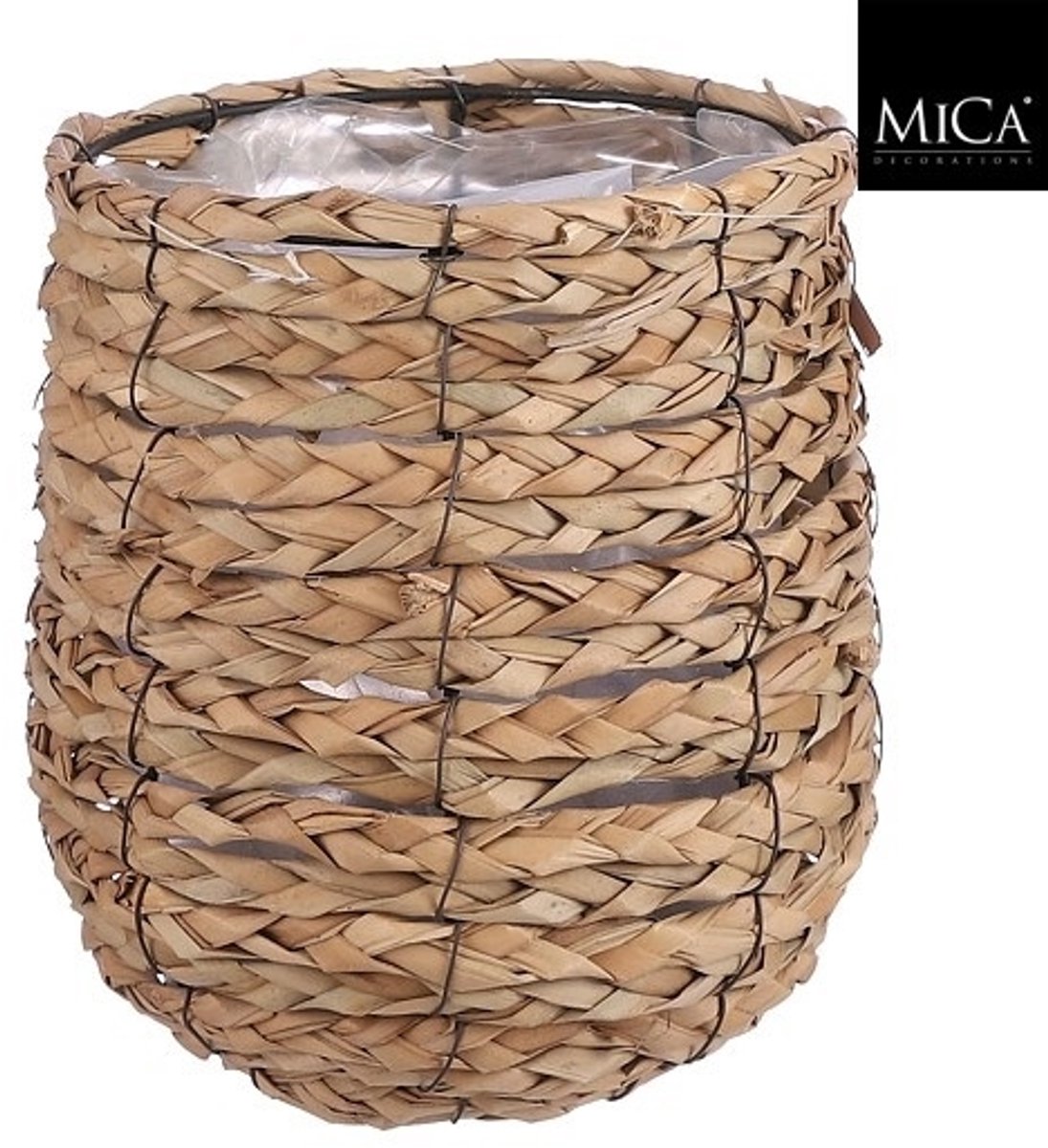 Plantenmand mica avalon zeegras 21x18cm lichtbruin | 4 stuks