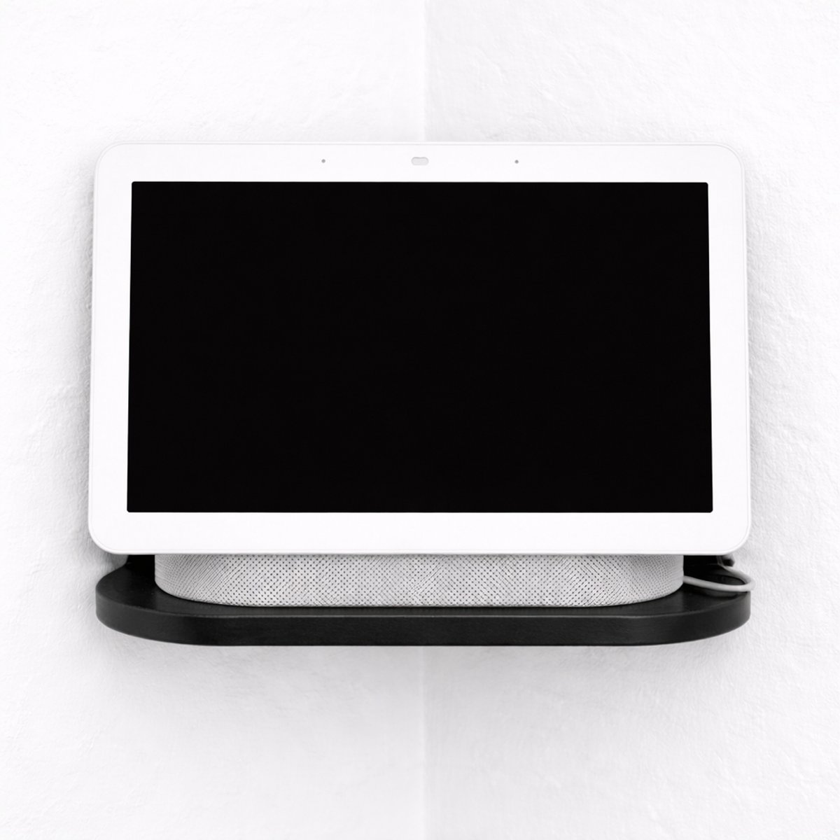 YUOM. Hoek Wandhouder geschikt voor Google Nest Hub – Hoek Muurbeugel / Wall Mount – Gen 1 & 2 – Zwart