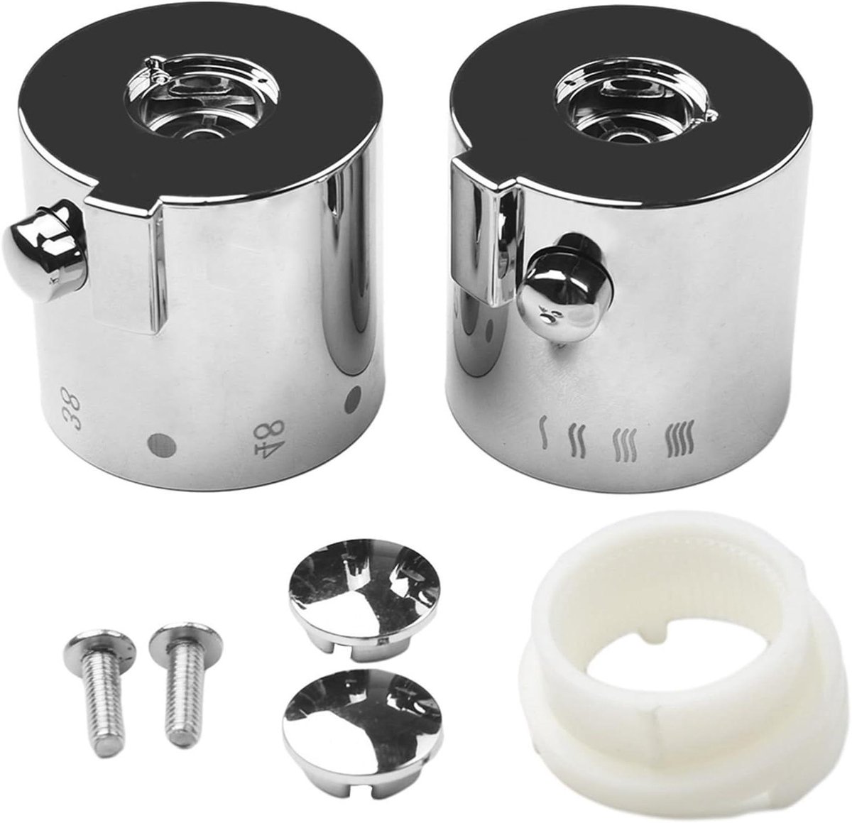 Thermostatische Handgreep - Douchekraan Knop - Badtemperatuur Regelen - ABS Kunststof Constructie - 40 mm Diameter - Chroom