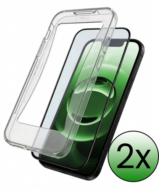 Screenprotector - 2 Stuks Geschikt voor Apple iPhone 16e - Met Installatie Kit - Beschermglas - Gehard Glas - Tempered Glass - Screen Protector