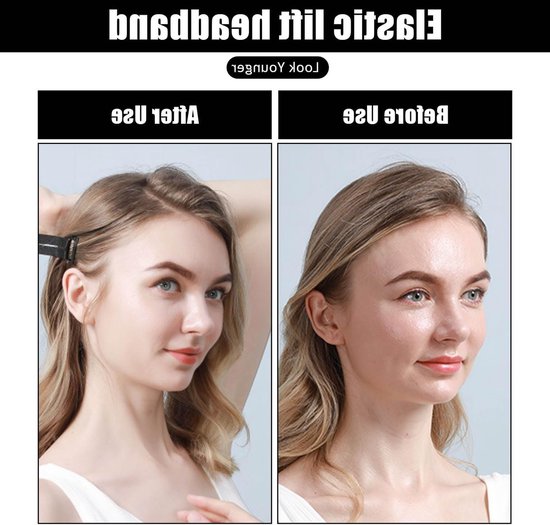 4 Stuks Facelift Bands met Clips, Elastische Stretch Band voor Directe Gezichtsversteviging, Schoonheid Accessoire voor Vrouwen en Meisjes, Gezichtscontour Tools, Herbruikbaar en Verstelbaar van Merkloos — afbeelding 3