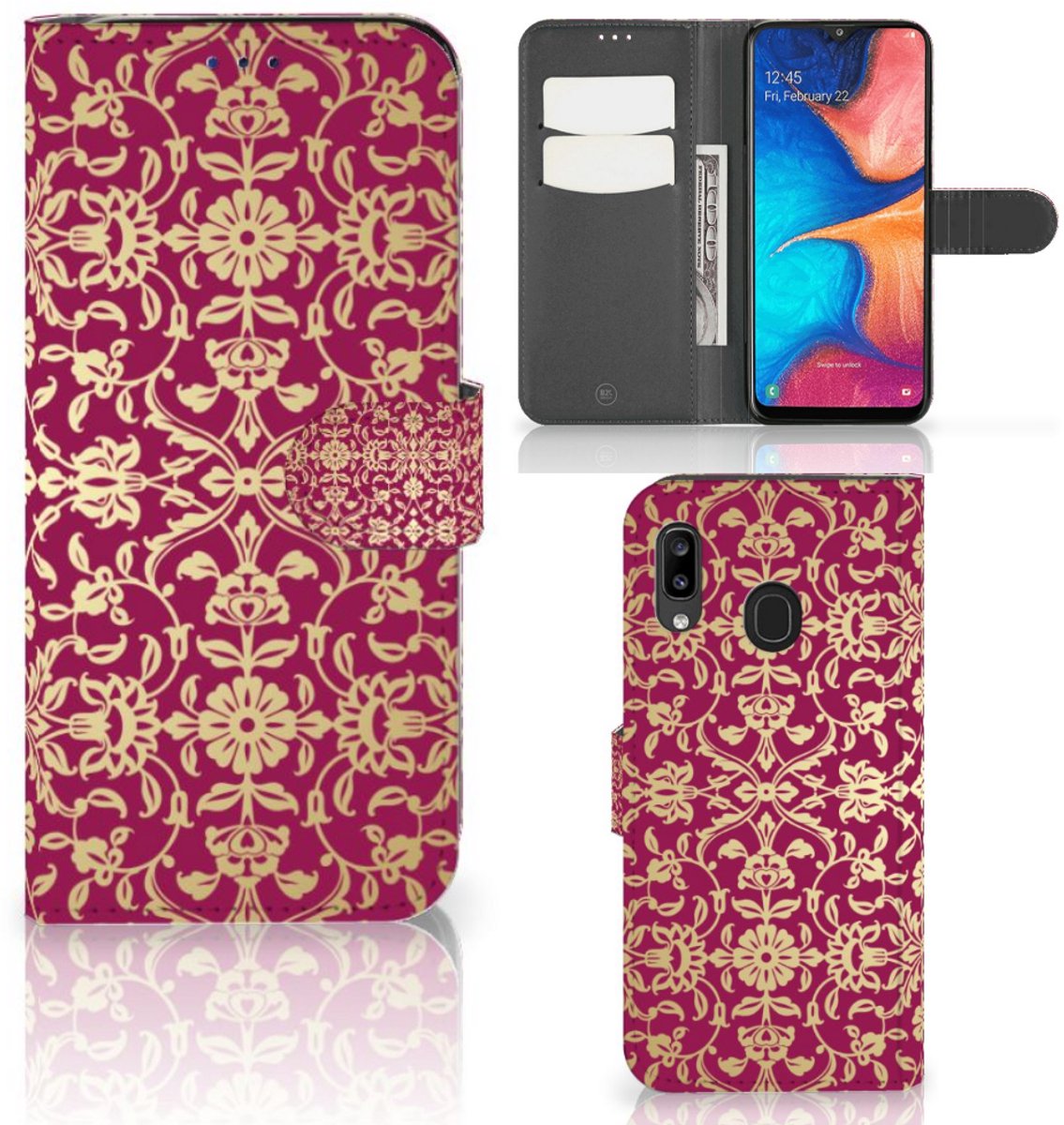 Wallet Case Samsung Galaxy A30 Barok Pink