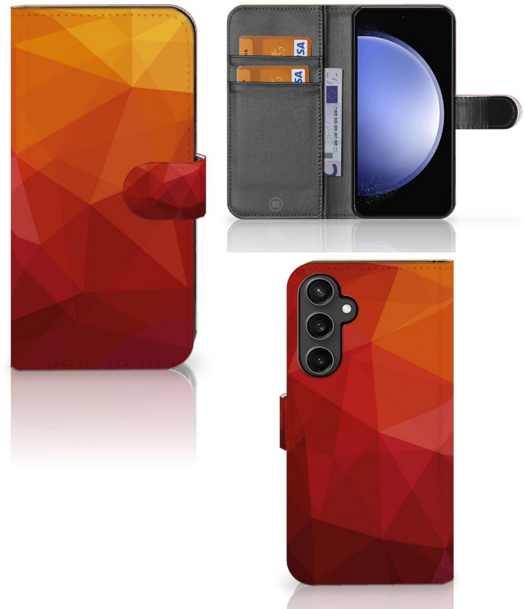 Book Case voor Samsung Galaxy S23 FE Polygon Red