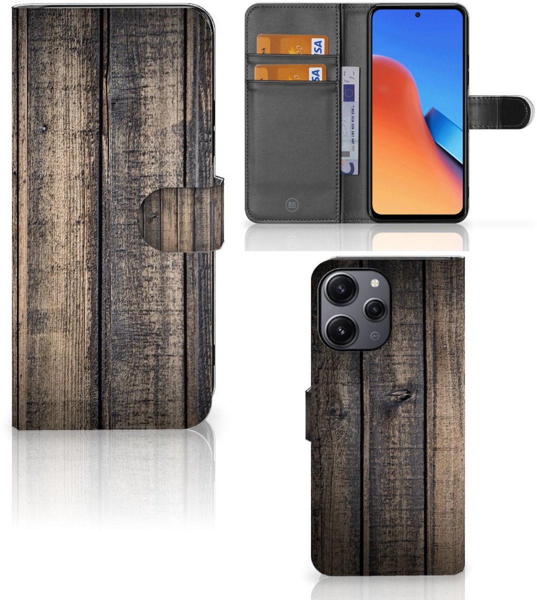 Xiaomi Redmi 12 Book Style Case Steigerhout
