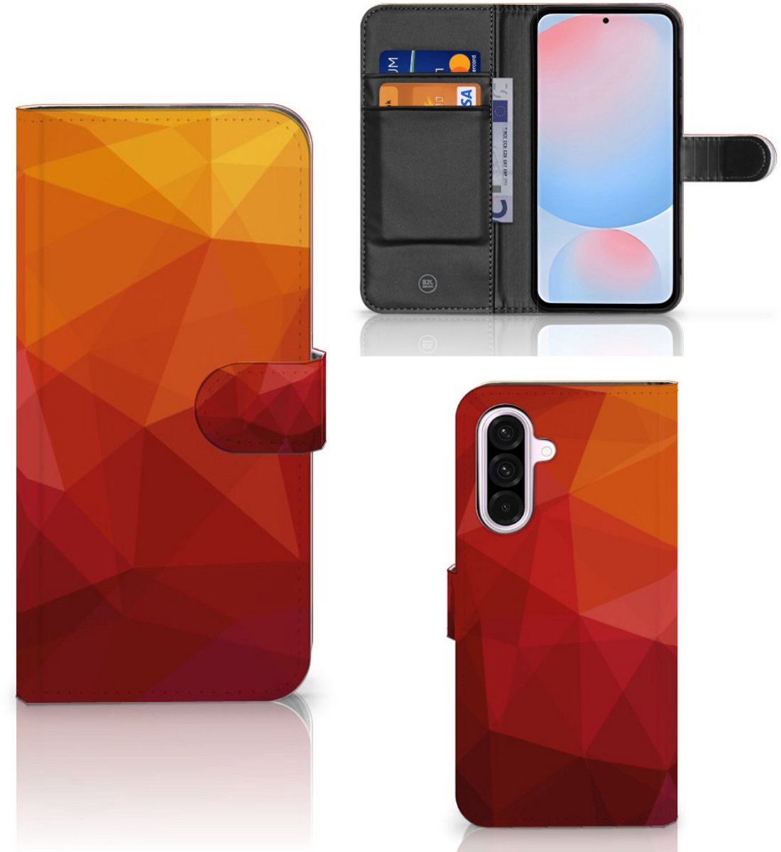 Book Case voor Samsung Galaxy A56 Polygon Red