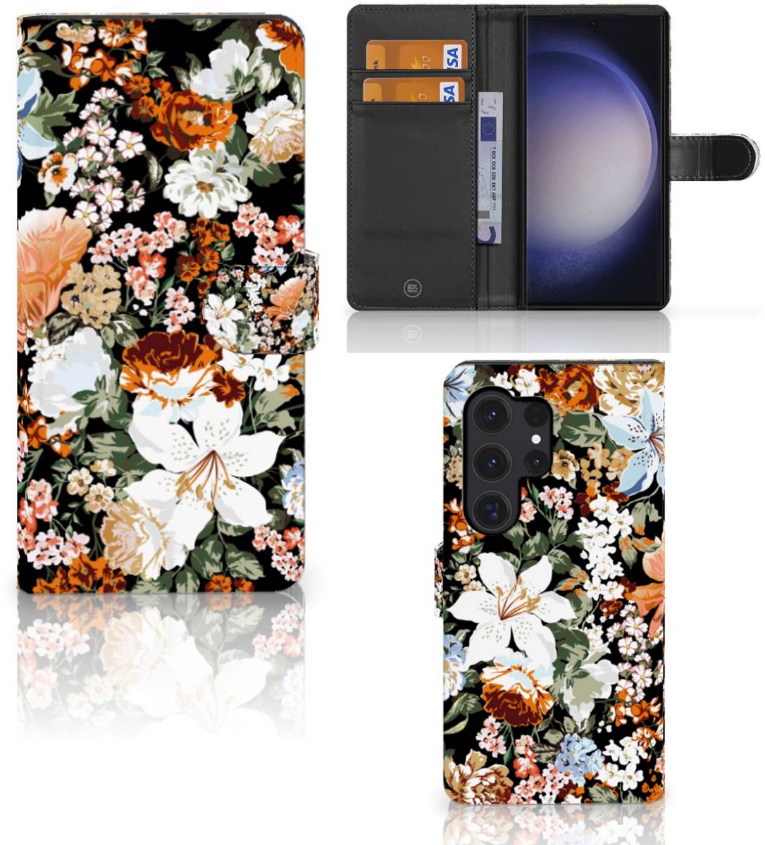 Hoesje voor Samsung Galaxy S24 Ultra Dark Flowers
