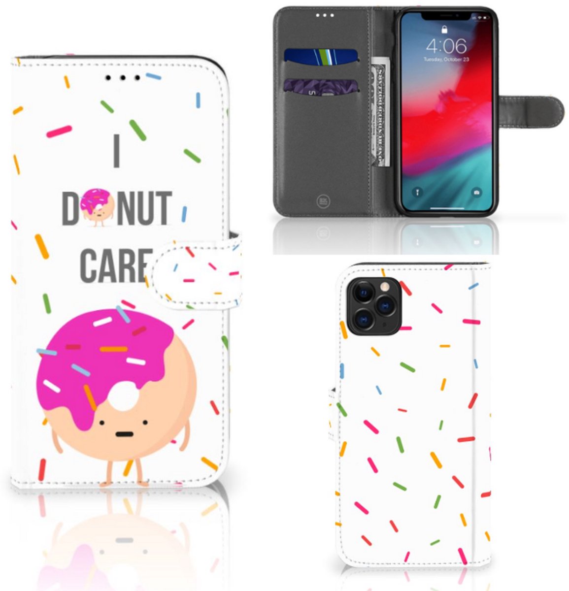 Apple iPhone 11 Pro Max Book Cover Donut Roze