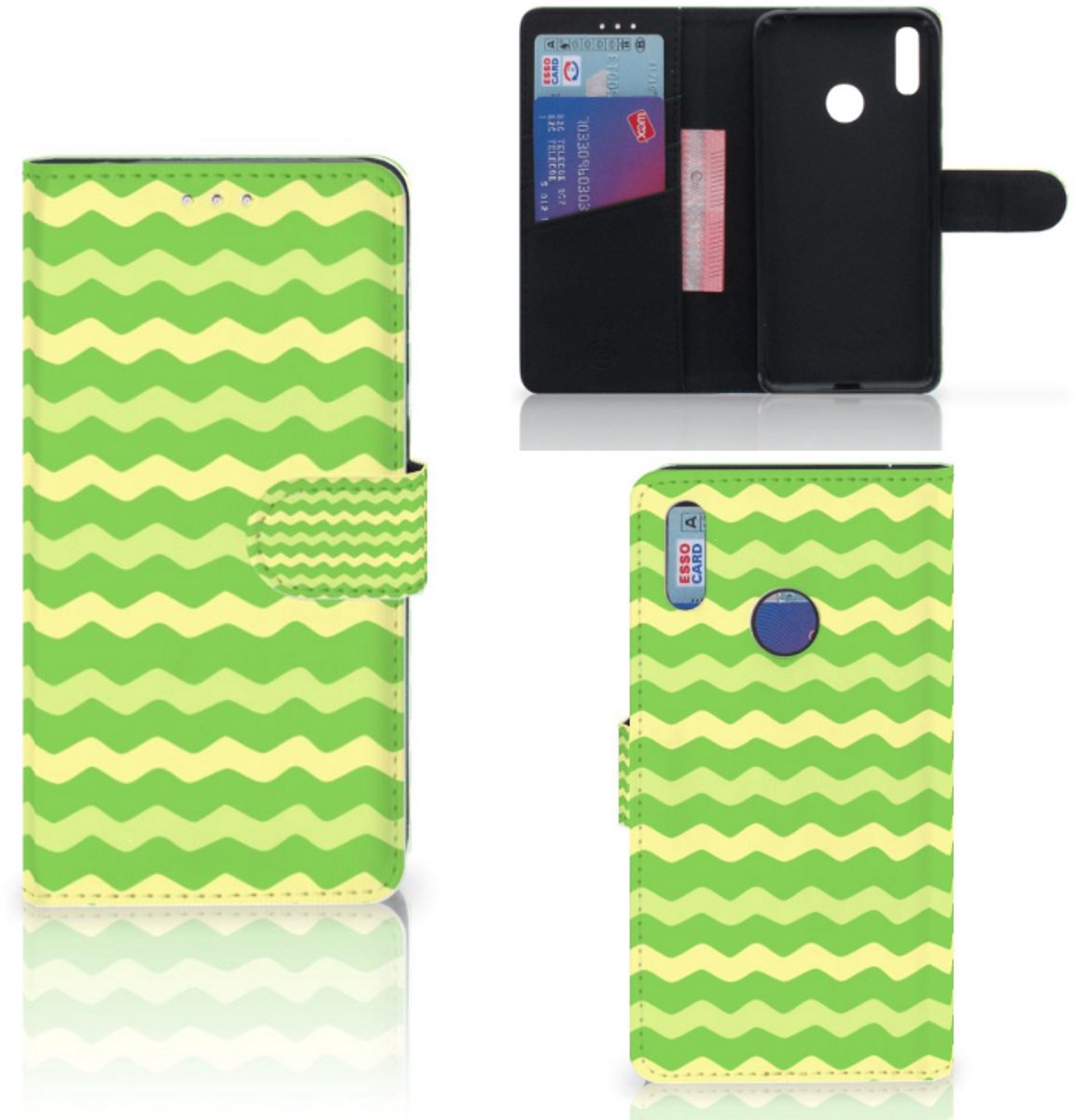 Huawei Y7 (2019) Telefoon Hoesje Waves Green