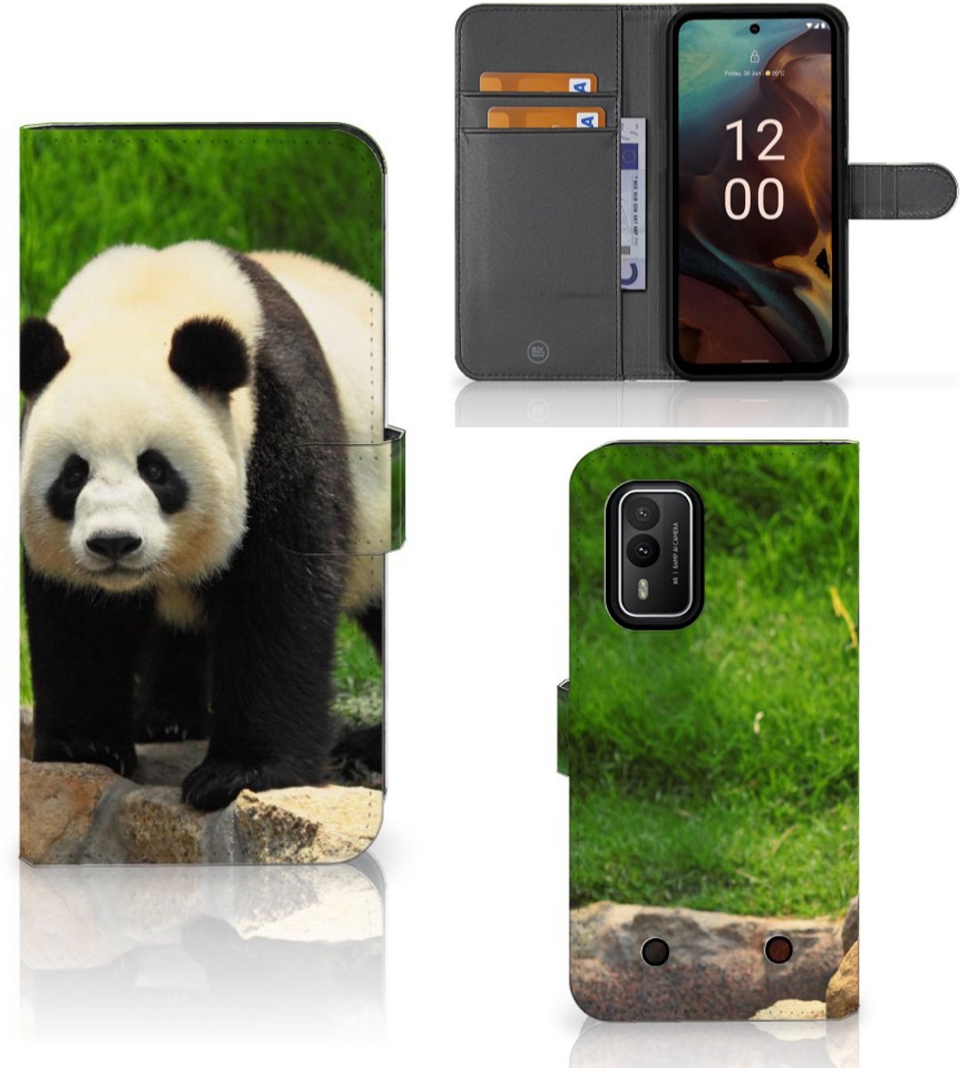 Nokia XR21 Telefoonhoesje met Pasjes Panda