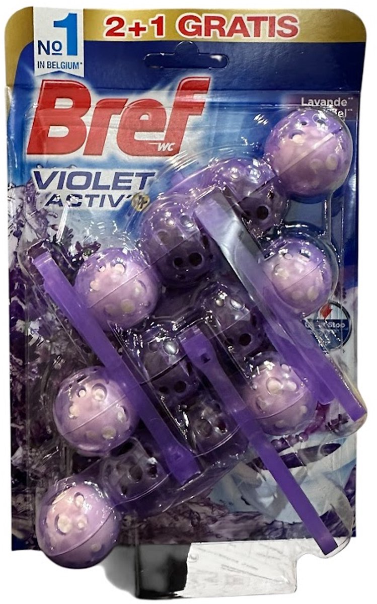 Bref - Toiletblok - Violet Activ - Lavendel - 3x50g