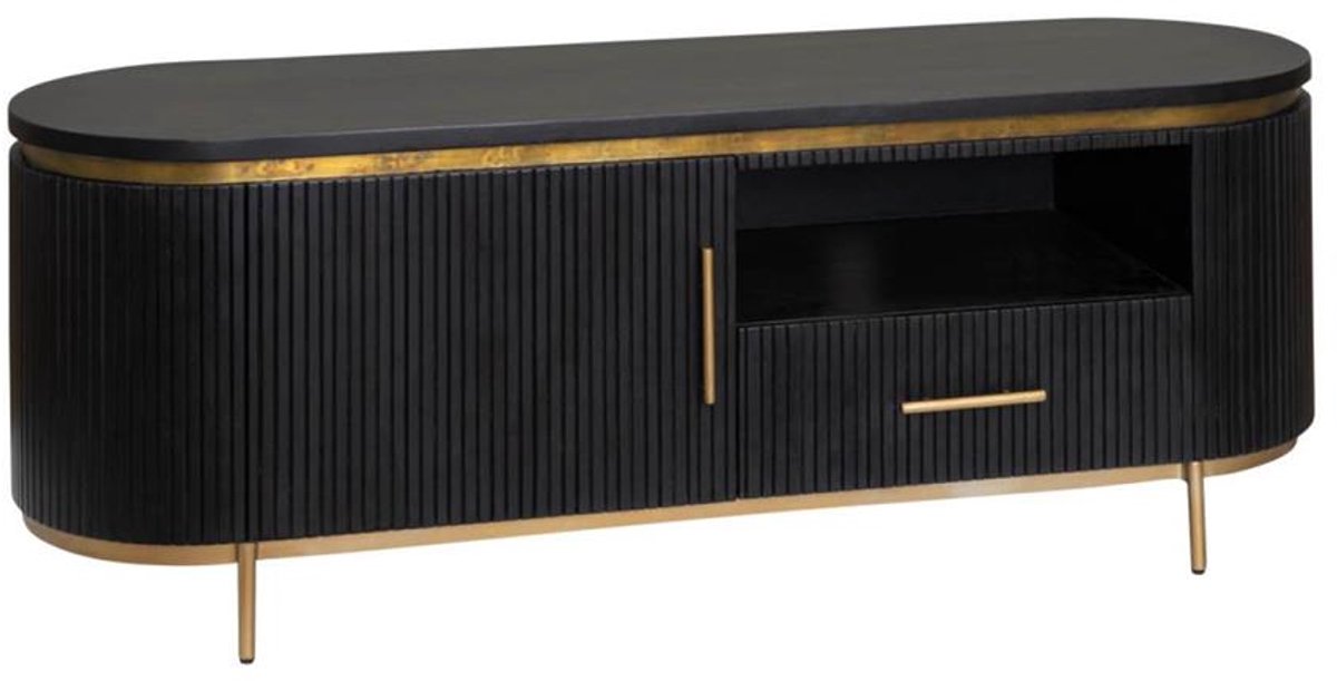 Tower Living Tv-meubel Rivello - Zwart Hout - 150x45x55cm