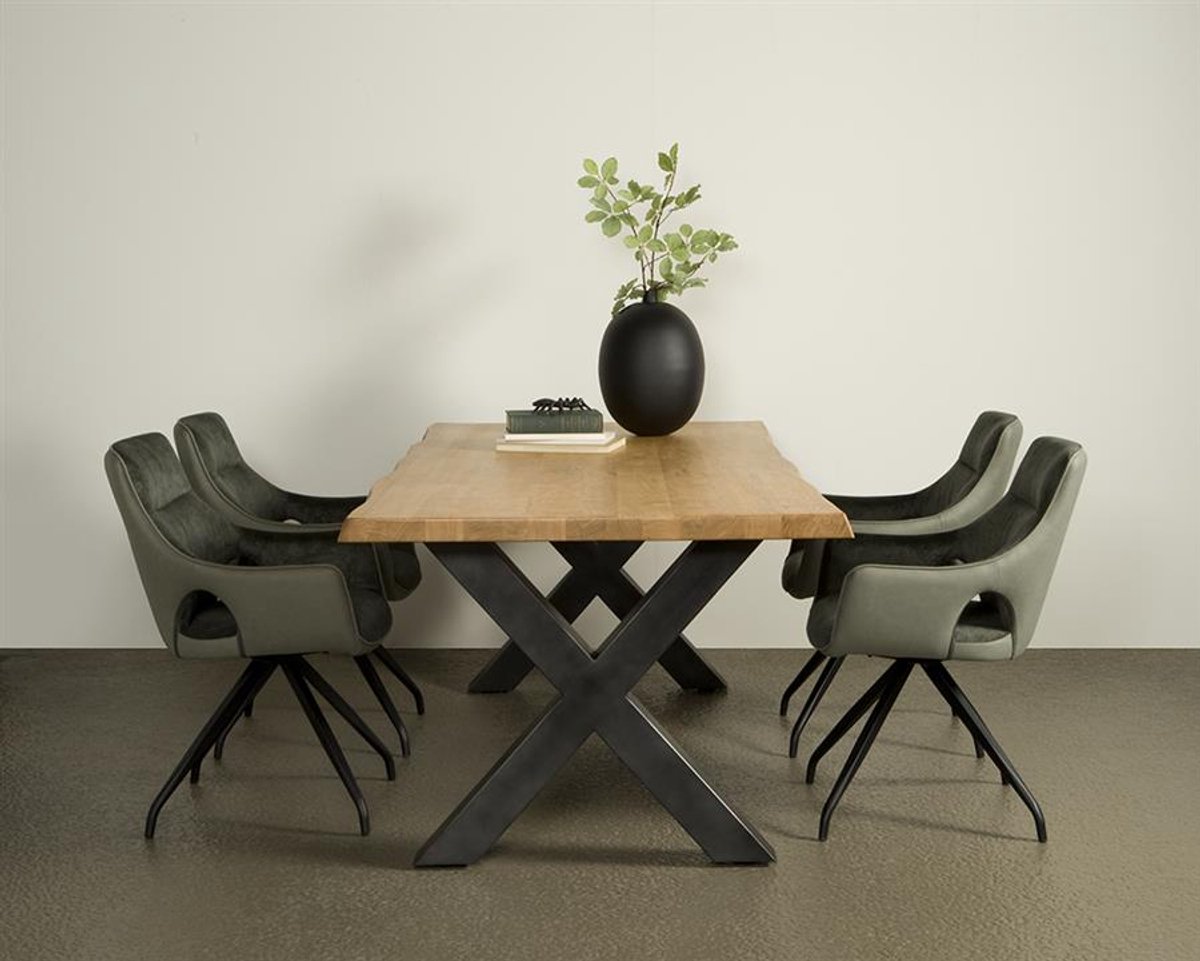Tower Living Eettafel Xara - Rechthoek Naturel Hout - 200x100x78cm