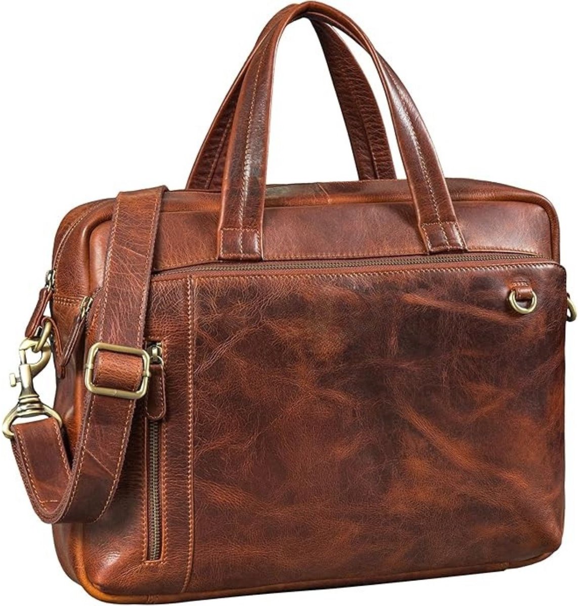 Leren Laptoptas - Laptoptas - Leren Tas - Luxe Leren Laptoptas - Werktas - Schoudertas - Business Tas - Leren Business Tas - 15 inch - Bruin - van Imperatoris