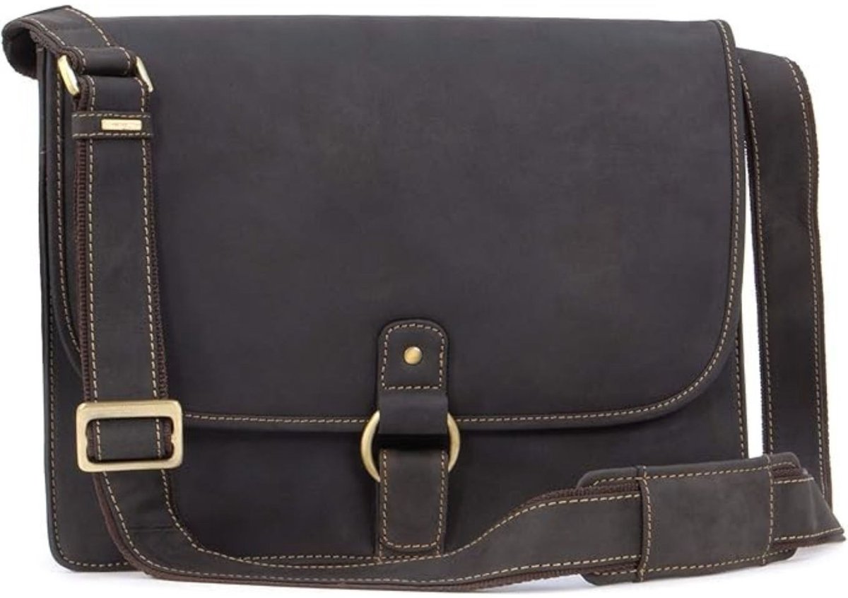 Leren Laptoptas - Laptoptas - Leren Tas - Luxe Leren Laptoptas - Werktas - Schoudertas - Business Tas - Leren Business Tas - 12-13 inch - Olie Bruin - van Imperatoris
